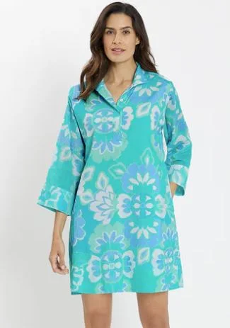 Jude Connally Helen Dress Blooming Tile Aqua Elegant unclassified dresses