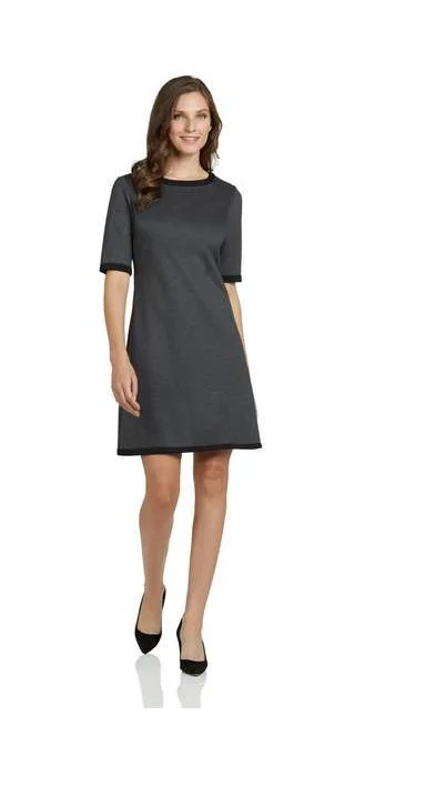 Jude Connally Louisa Dress  Ponte Knit Charcoal/Black Wrap unclassified dresses