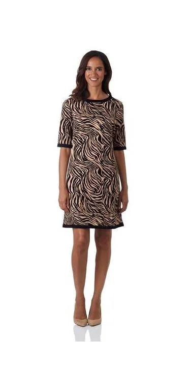 Jude Connally Louisa Ponte Knit Shift Dress Zebra Vintage unclassified dresses