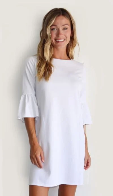 Jude Connally Shelby Dress Ponte Knit - White Off-shoulder unclassified dresses