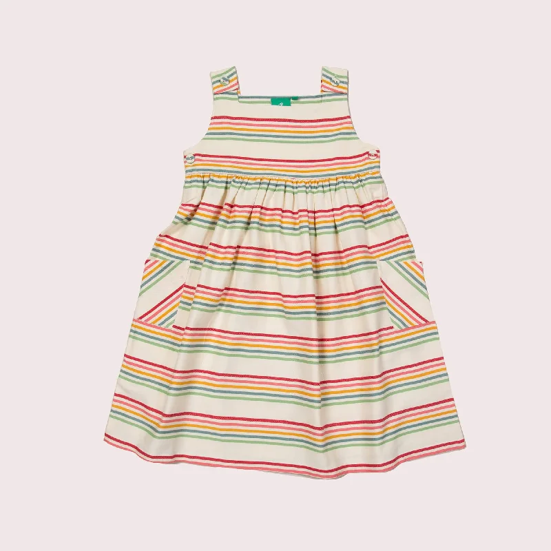 Rainbow Striped Pinny Dress Dark color unclassified dresses