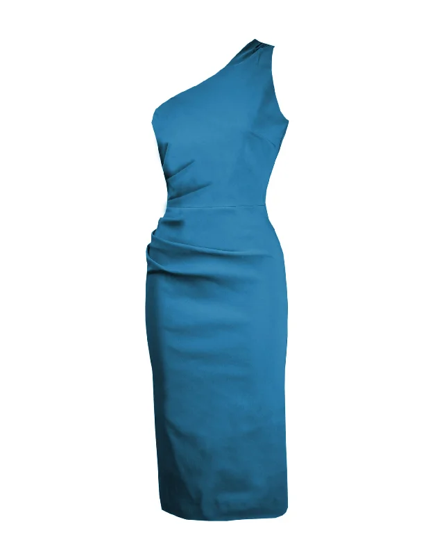 Norma Wiggle Dress - Teal Printed unclassified dresses