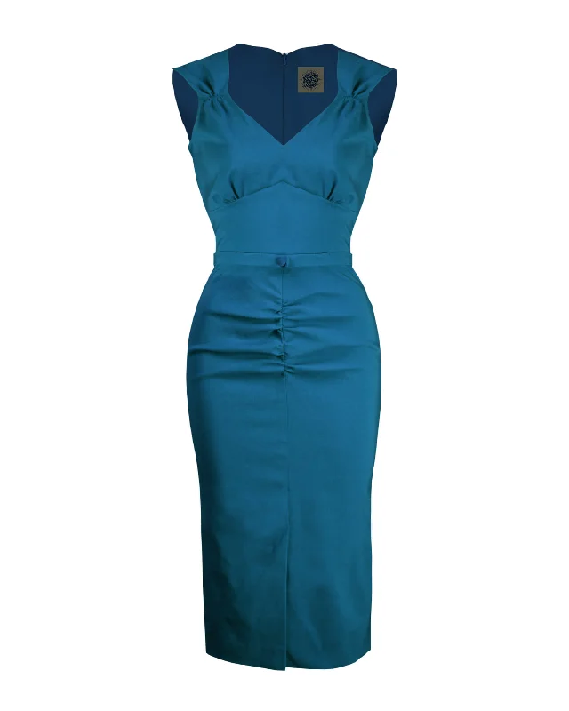 Rita Wiggle Dress - Teal Mesh unclassified dresses