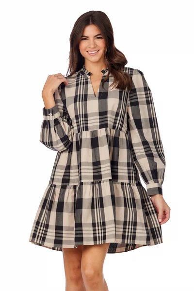 Shannon Tan Plaid Dress Comfortable unclassified dresses