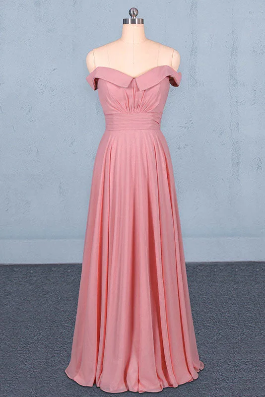 Strapless Floor Length Chiffon Prom Dresses A Line Bridesmaid Dresses N2344 Comfortable unclassified dresses