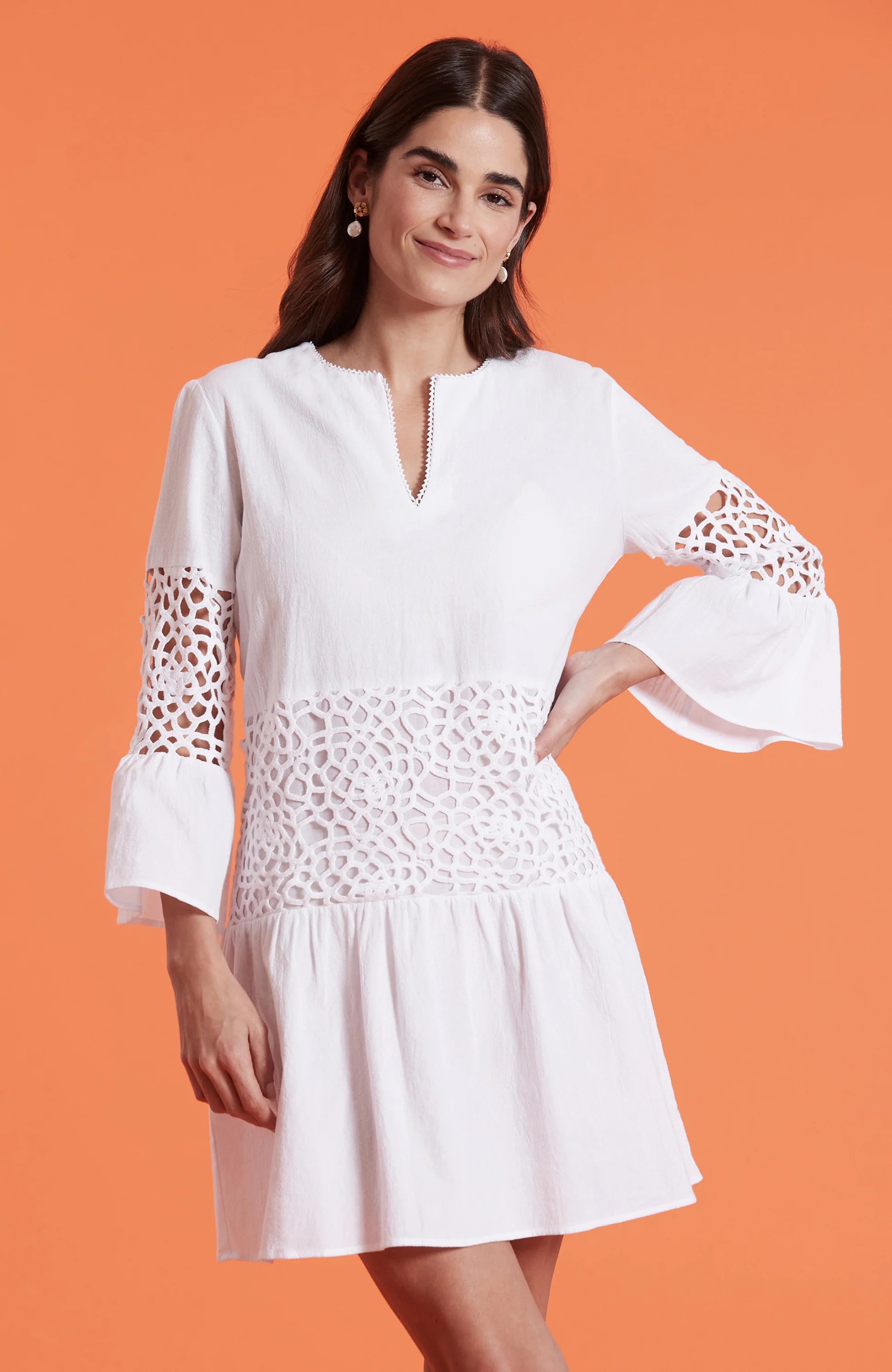 Tyler Boe Izzy Eyelet Dress White Short unclassified dresses