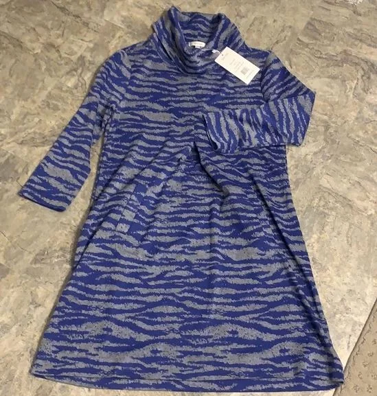 Tyler Boe Kim Cowl Dress Digital Zebra Lapis Petite unclassified dresses