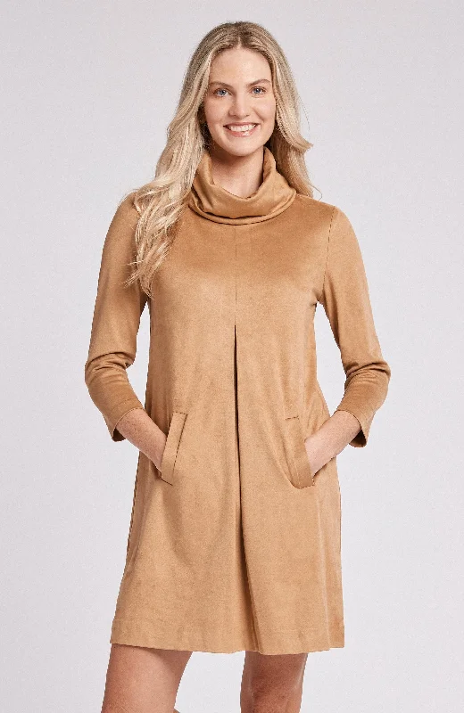 Tyler Boe Kim Faux Suede Dress Bronze Boho unclassified dresses