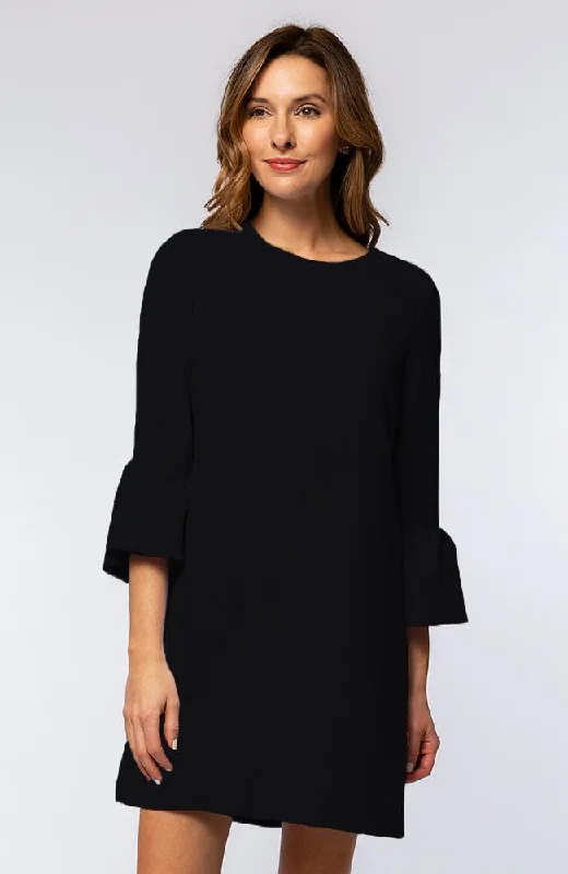 Tyler Boe Sydney Crepe Ruffle Sleeve Dress Black Embroidered unclassified dresses