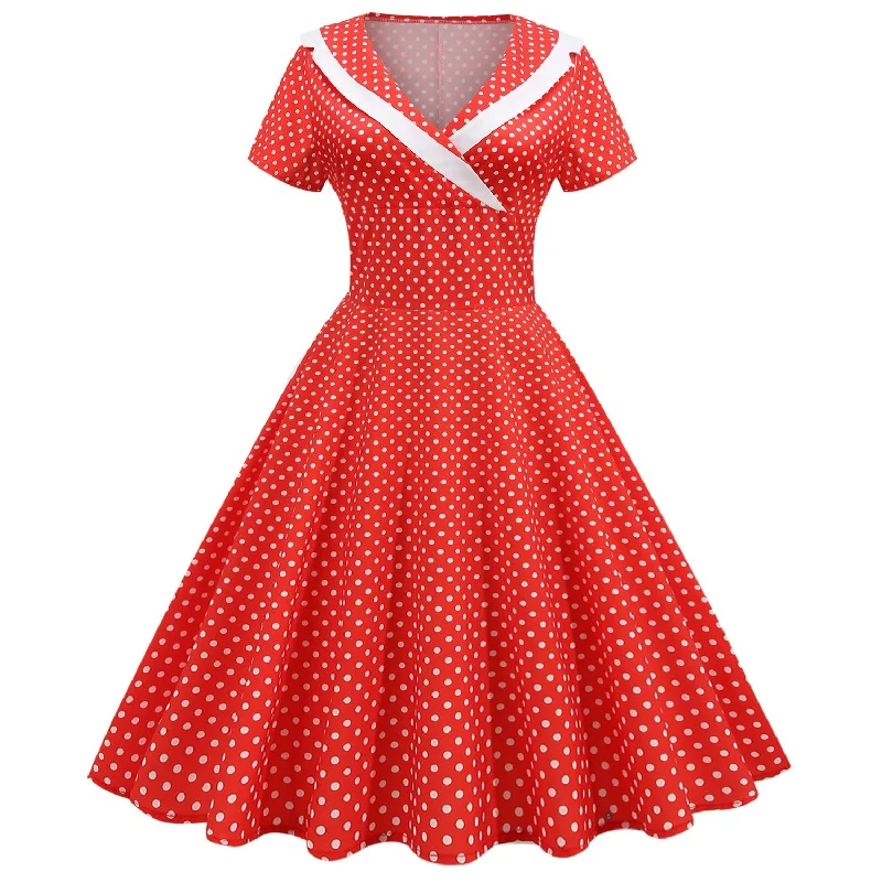 Vintage Polk Dot Women Dresses Metallic unclassified dresses