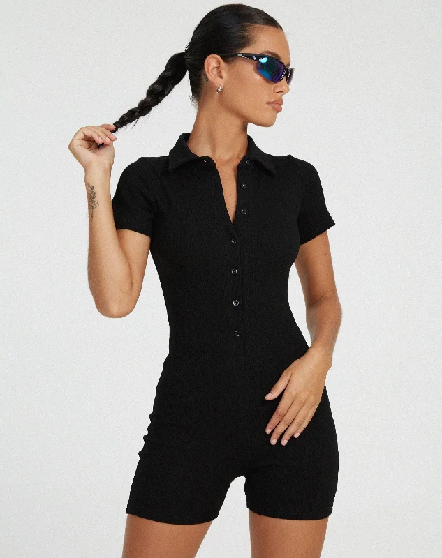 Waren Playsuit in Black Minimalist unclassified dresses