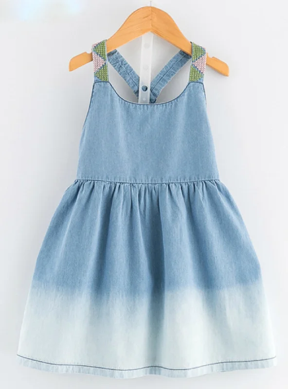 Girls Denim Dress Kids Dress Childrens Simple Denim Skirt