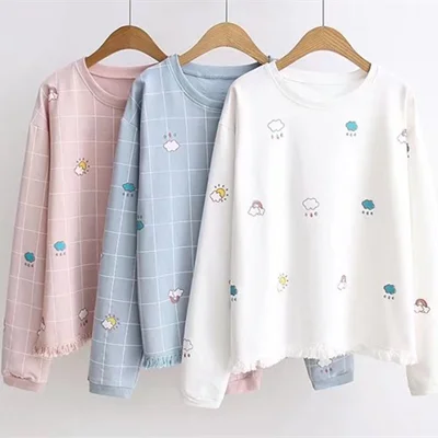 Cute cloud rainbow sun tassels  Sweater YV521 Cozy Knit Sweater Dress