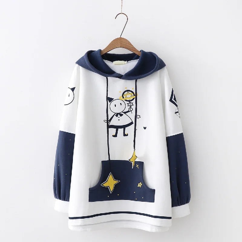 Japanese Cute Star Hooded Sweater yv40521 Sweater Dress Combo