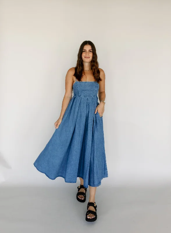 Serena Denim Dress Button-front Denim Skirt