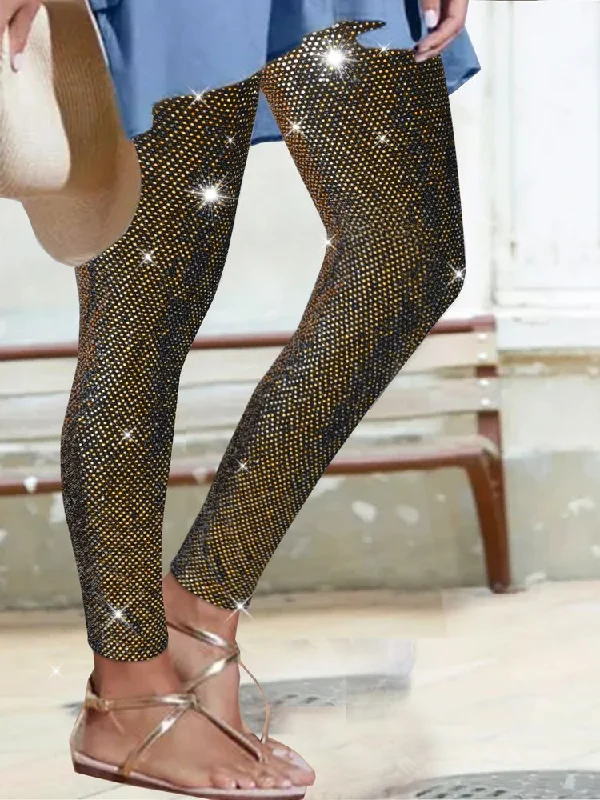 Sequin wedding party mother's Day fit high elastic rubber Waist Pants  QS120