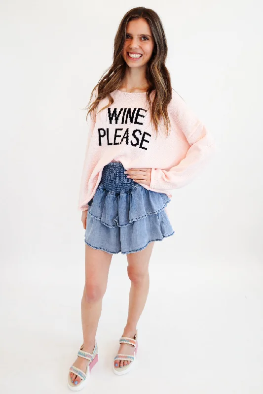 Wine Please Sweater- Pink Sweater Dress Fit