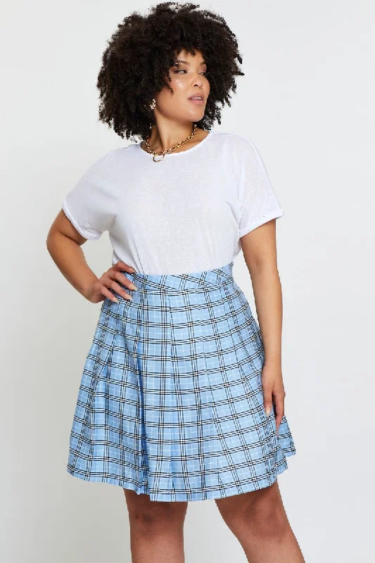 Check Mini Tennis Skirt Pleated High-Waisted Mini Skirt