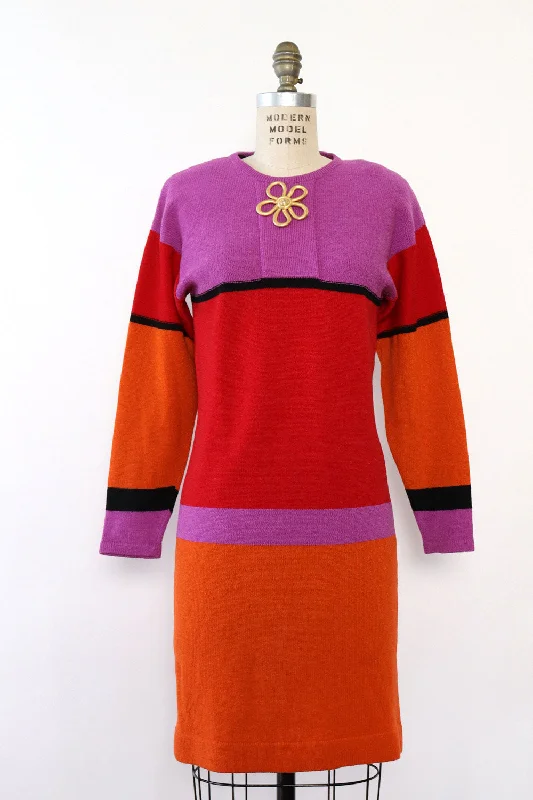 Steve Fabrikant Pop Sweaterdress S/M Fitted Sweater Dress