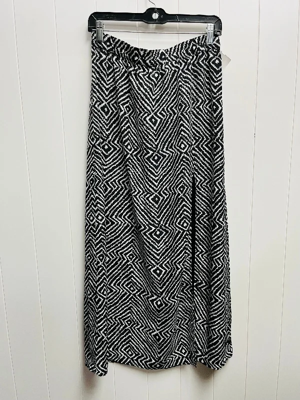 Black & White Skirt Maxi Michael By Michael Kors, Size S Floral A-line Skirt