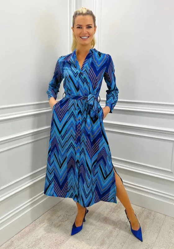 Kate & Pippa Capri Shirt Midi Dress, Blue Missoni Bright Midi Skirt