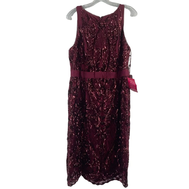 Adrianna Papell Burgundy Sequin Sleeveless Shift Dress Women’s Plus Size 14 NWT Plus Size Top