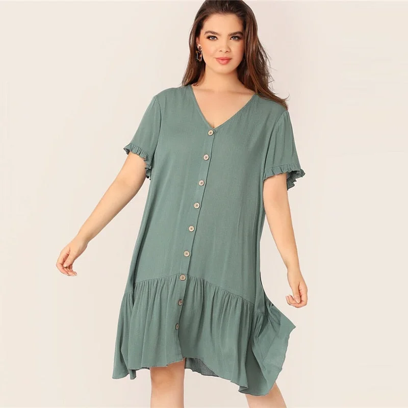 Women's Summer Casual Plus Size Dress Casual Plus Dress