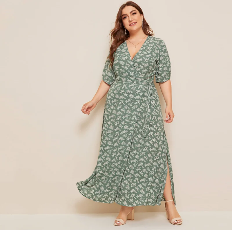 Women's Summer Half-Sleeve V-Neck Dress | Plus Size Plus Size Spaghetti