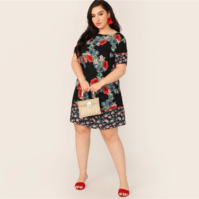 Women's Summer O-Neck Short-Sleeve Dress | Plus Size Plus Size Wide-leg