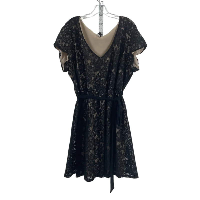 Wrapper Black Lace A-Line Dress Plus Size 3X Preowned Polyester Womens Plus Size Long