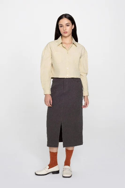 Flynn Cropped Cotton Shirt Modern Button Shirt