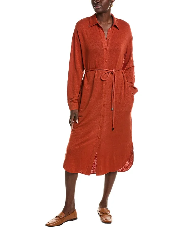 Max Mara Leisure Bormida Linen-Blend Shirtdress Relaxed Shirt Gown