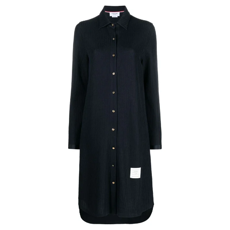 Long Sleeve Shirt Dress High-Waisted Shirt Dress